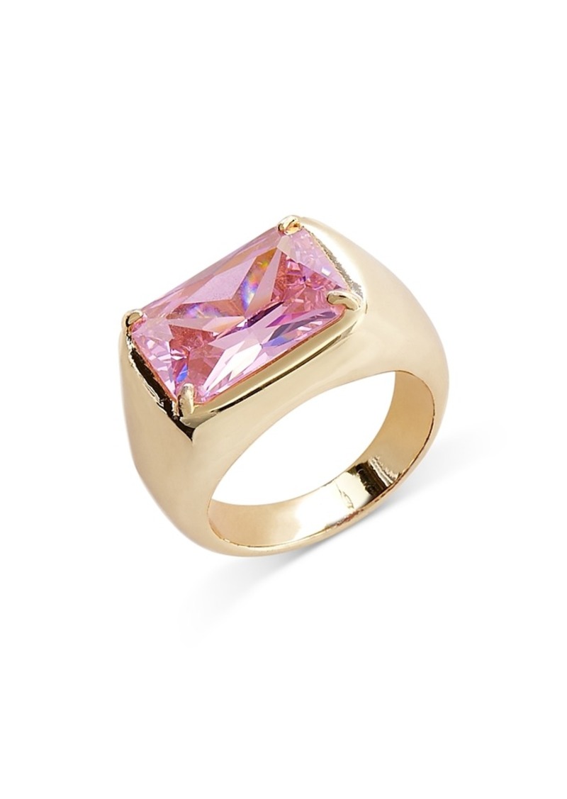 Aqua Pink Statement Ring in 14K Gold Plated