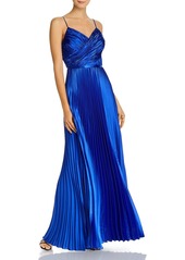 AQUA Pleated Charmeuse Gown - 100% Exclusive
