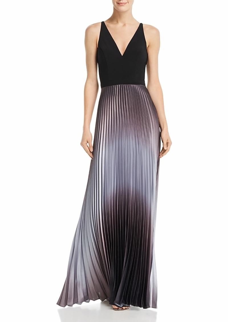 Aqua Pleated Shimmer Gown - Exclusive