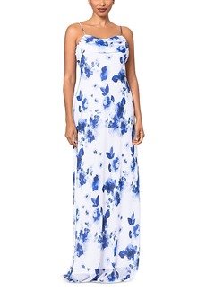 Aqua Printed Chiffon Dress - 100% Exclusive