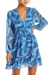 Aqua Printed Smocked Waist Flounce Dress - Exclusive