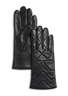 Aqua Quilted Leather Tech Gloves - 100% Exclusive