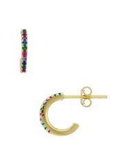 AQUA Rainbow Huggie Hoop Earrings in 14K Gold-Plated Sterling Silver - 100% Exclusive