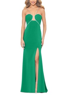 Aqua Rhinestone Embellished Jersey Gown - 100% Exclusive