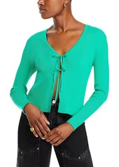 Aqua Ribbed Tie Front Cardigan - 100% Exclusive