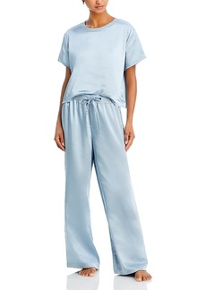 Aqua Satin Boxy Tee & Pants Pajama Set - 100% Exclusive