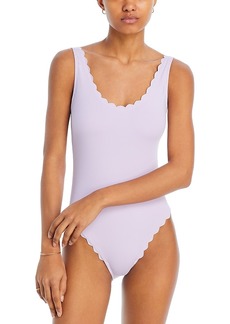 Aqua Scalloped One Piece Swimsuit - Exclusive