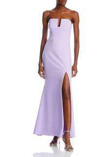 Aqua Scuba Crepe Strapless Gown - Exclusive