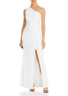 AQUA Sequined One Shoulder Evening Gown - 100% Exclusive