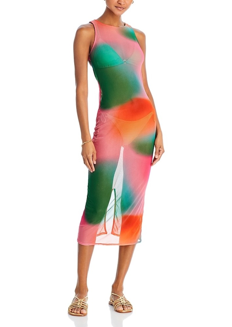 Aqua Swim Sheer Tie Dyed Mesh Cover Up Dress - 100% Exclusive