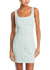 Aqua Sleeveless Tweed Sheath Mini Dress - 100% Exclusive