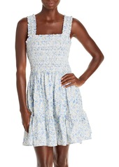 AQUA Smocked Floral Print Dress - 100% Exclusive