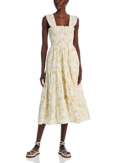 Aqua Smocked Floral Print Midi Dress - 100% Exclusive