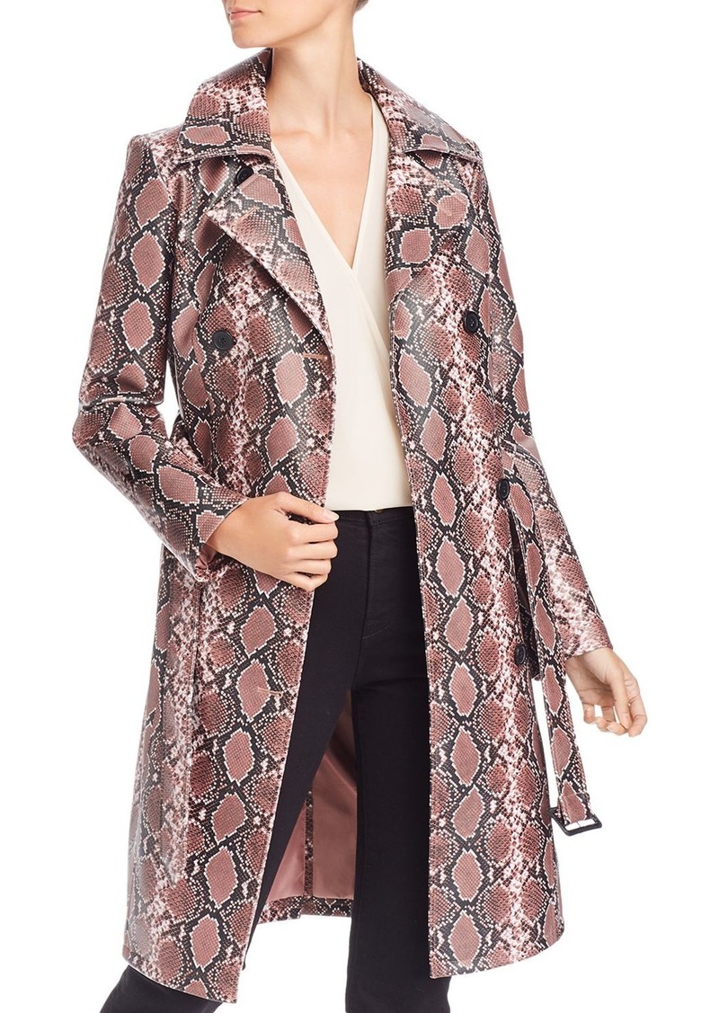 AQUA Snake Print Faux-Leather Trench Coat - 100% Exclusive 