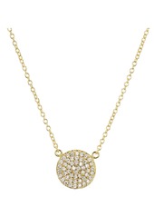 AQUA Sterling Silver Pav� Circle Pendant Necklace, 16" - 100% Exclusive 