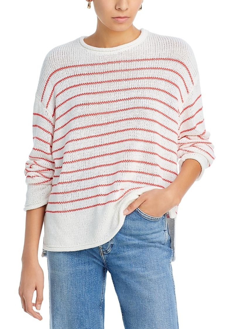 Aqua Stripe Knit High Low Sweater - 100% Exclusive