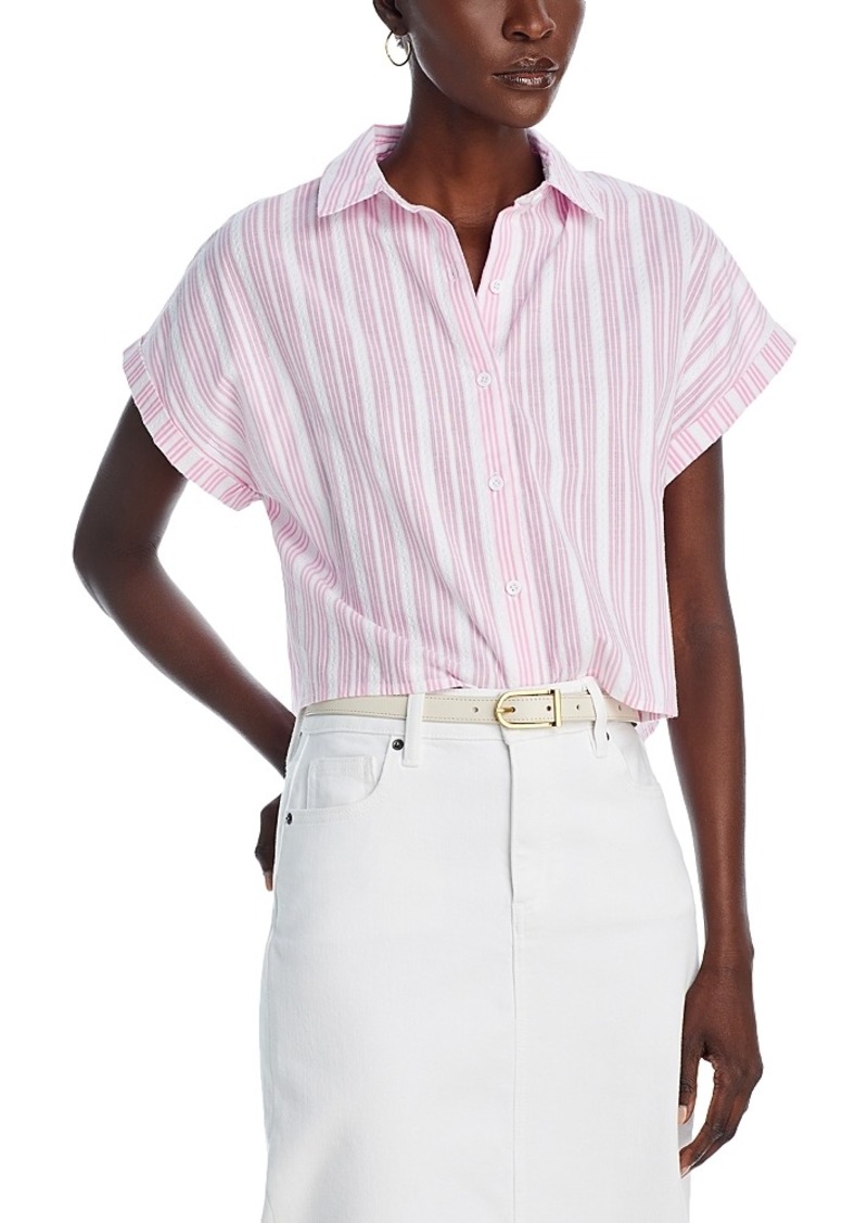 Aqua Striped Embroidered Shirt - 100% Exclusive
