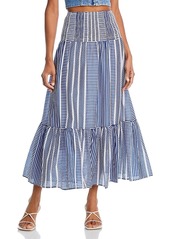 Aqua Striped Midi Skirt - 100% Exclusive