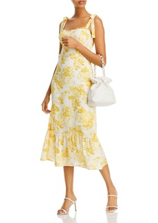 AQUA Toile De Jouy Sleeveless Floral Midi Dress - 100% Exclusive