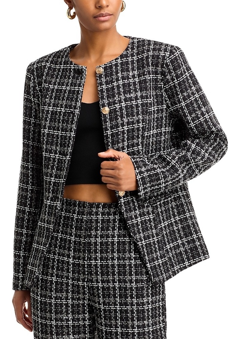 Aqua Tweed Plaid Blazer