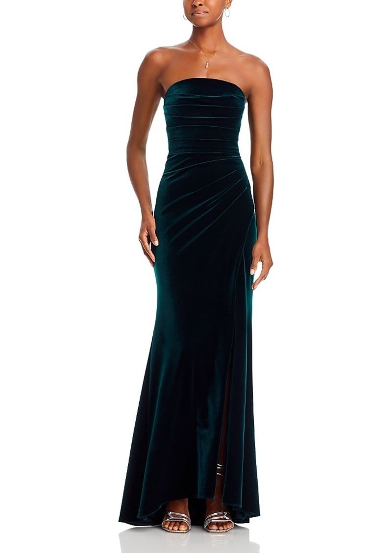 Aqua Velvet Strapless Gown - 100% Exclusive