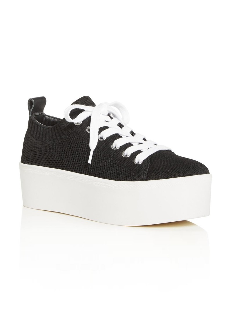 knit platform sneakers