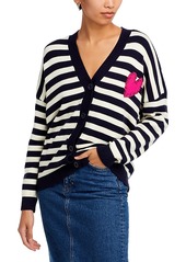 Aqua x Kerri Rosenthal Heart Patch Stripe Cardigan - 100% Exclusive