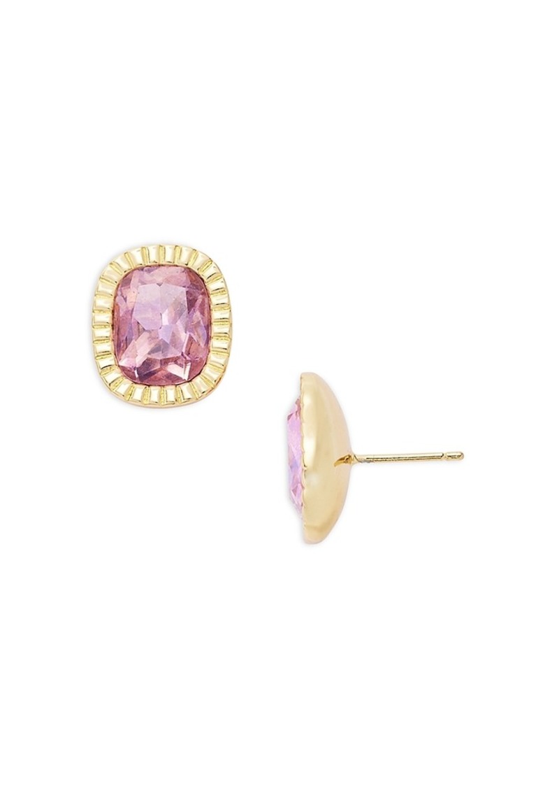 Aqua x Wicked Pink Stone Stud Earrings in 14K Gold Plated - Exclusive