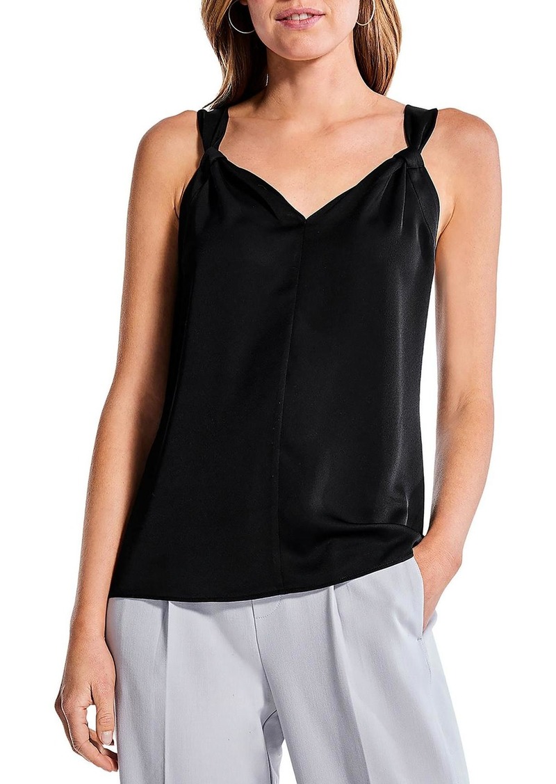 Aqua Elevated Womens V Neck Sleeveless Shell