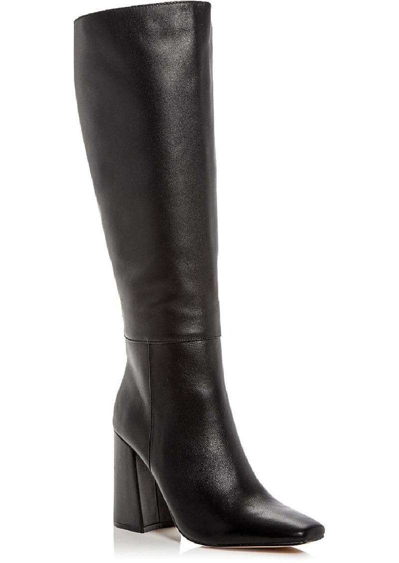 Aqua Flair Womens Leather Square Toe Knee-High Boots