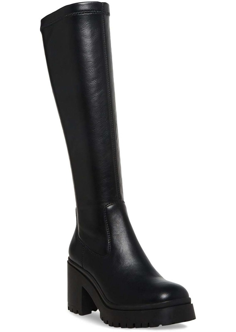Aqua Ria Womens Lug Sole Faux Leather Knee-High Boots