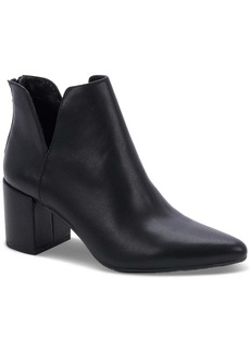 Aqua Trey Womens Leather Notched Booties