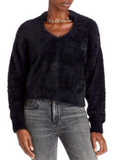 Aqua Vanessa Womens Chain V-Neck Pullover Sweater