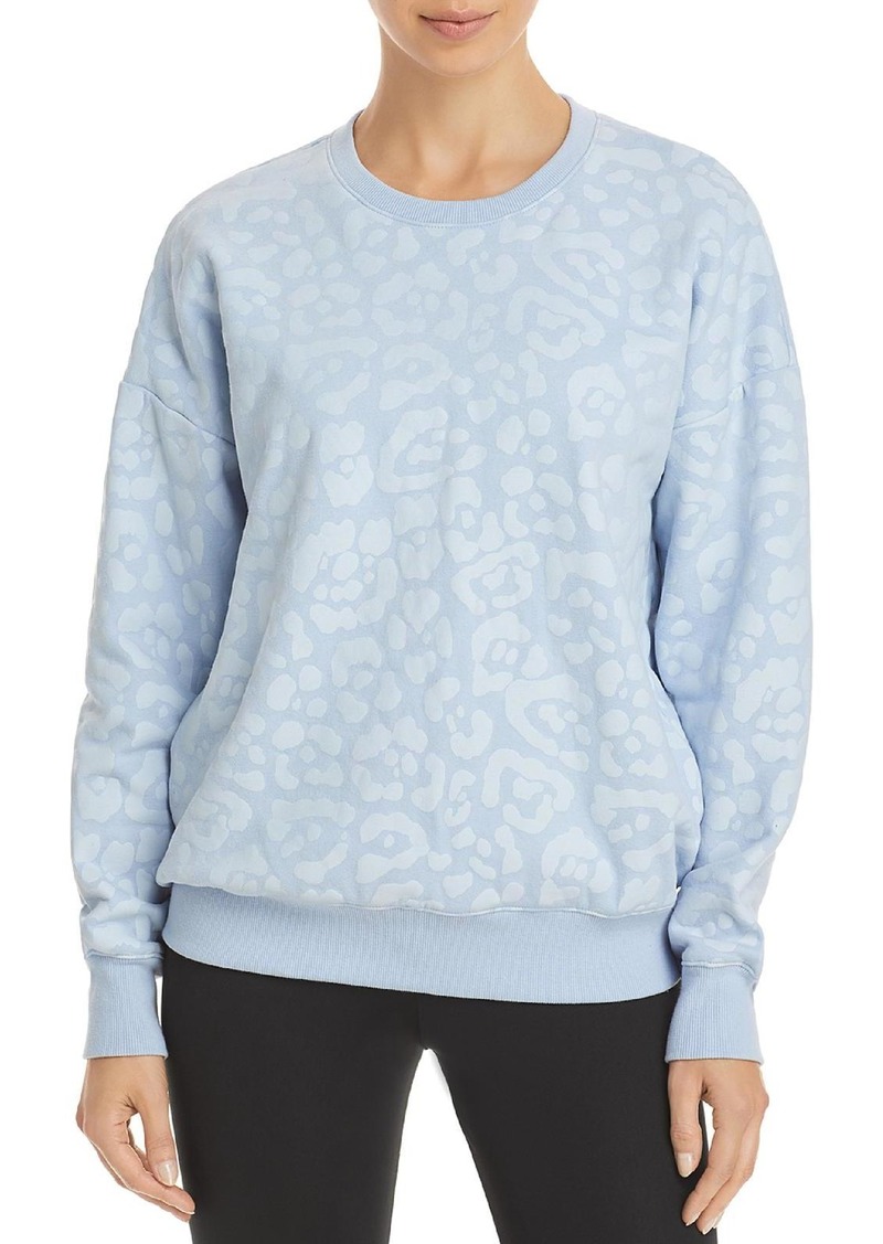 Aqua Womens Animal Print Ribbed Trim Sweatshirt