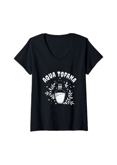 Womens Aqua Tofana Bottle Conspiracy Crime Fan Vintage V-Neck T-Shirt