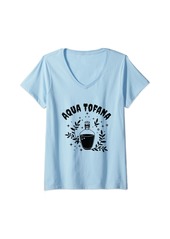 Womens Aqua Tofana Poison Bottle Dark Humor Crime Fan V-Neck T-Shirt