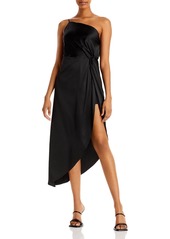 Aqua Womens Asymmetric Midi Cocktail and Party Dress