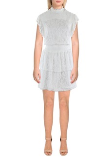 Aqua Womens Bridal Shower Lace Overlay Mini Dress