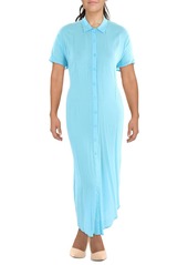 Aqua Womens Button Front Long Cover-Up