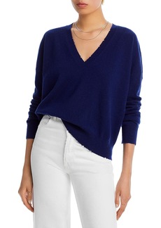 Aqua Womens Cashmere Ribbed Trim Pullover Sweater