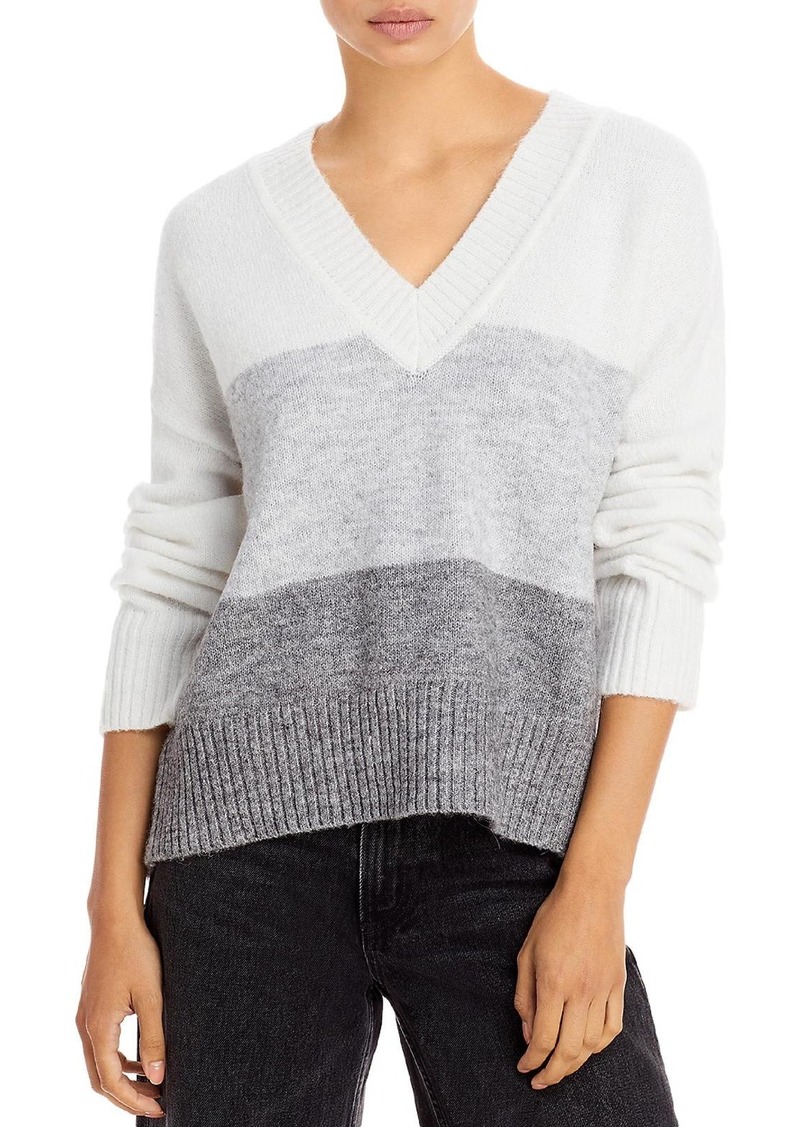 Aqua Womens Colorblock Knit Pullover Sweater