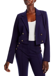 Aqua Womens Crepe Cropped Suit Jacket
