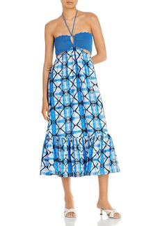 Aqua Womens Crochet Printed Maxi Dress