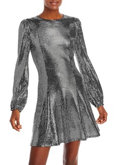 Aqua Womens Embellished Long Sleeve Cocktail and Party Dress