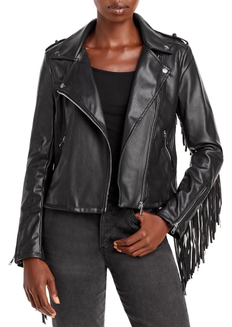 Aqua Womens Faux Leather Heavy Motorcycle Jacket