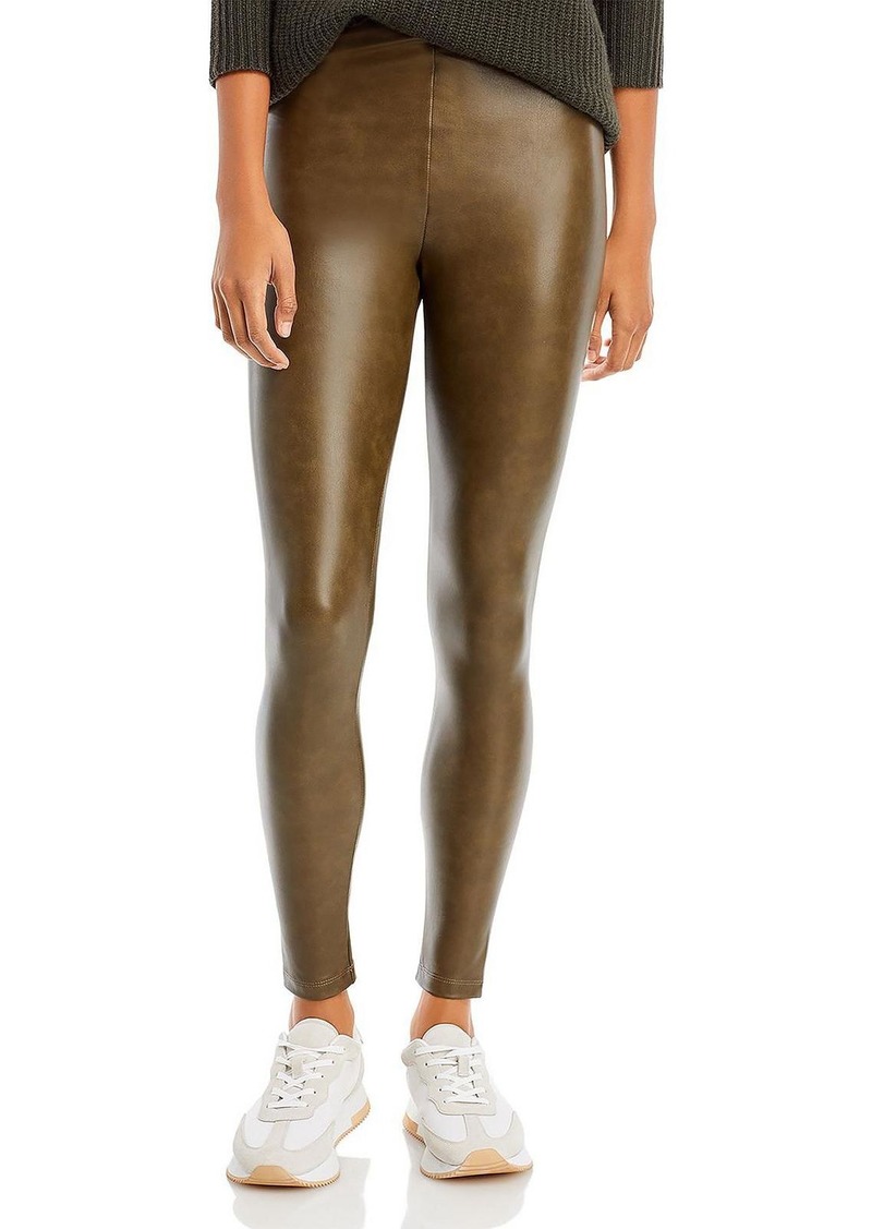 Aqua Womens Faux Leather High Waist Leggings