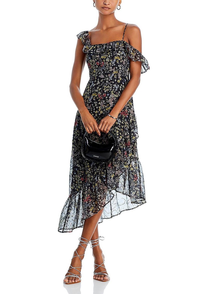 Aqua Womens Floral Print Knee Length Cocktail And Party Dress