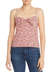 Aqua Womens Floral Print Knot-Front Crop Top