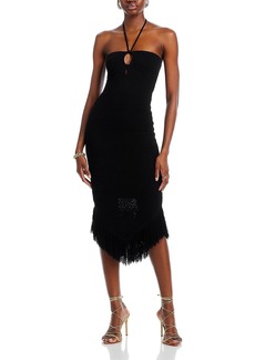 Aqua Womens Fringe Viscose Bodycon Dress