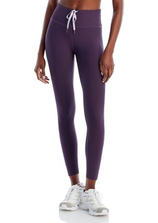 Aqua Womens High Rise Drawcord Athletic Leggings